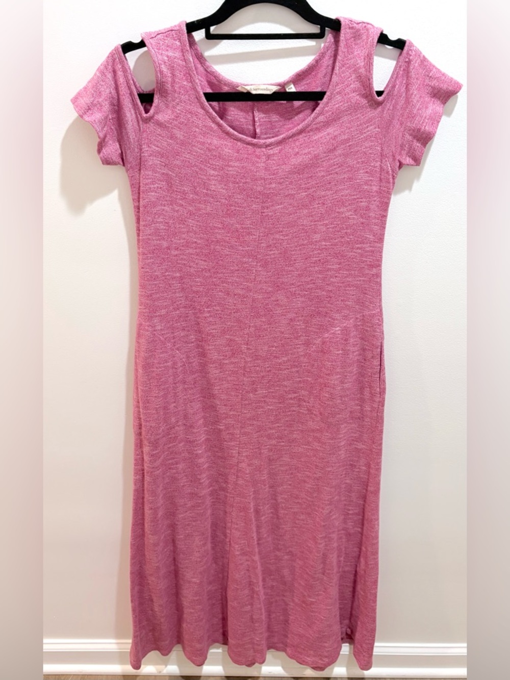 Soft Surroundings Women’s Dress Heather Pink Electra PXS Cold Shoulder Pockets